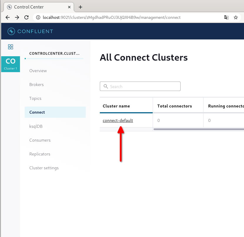 Confluent Control Center "connect-default" cluster