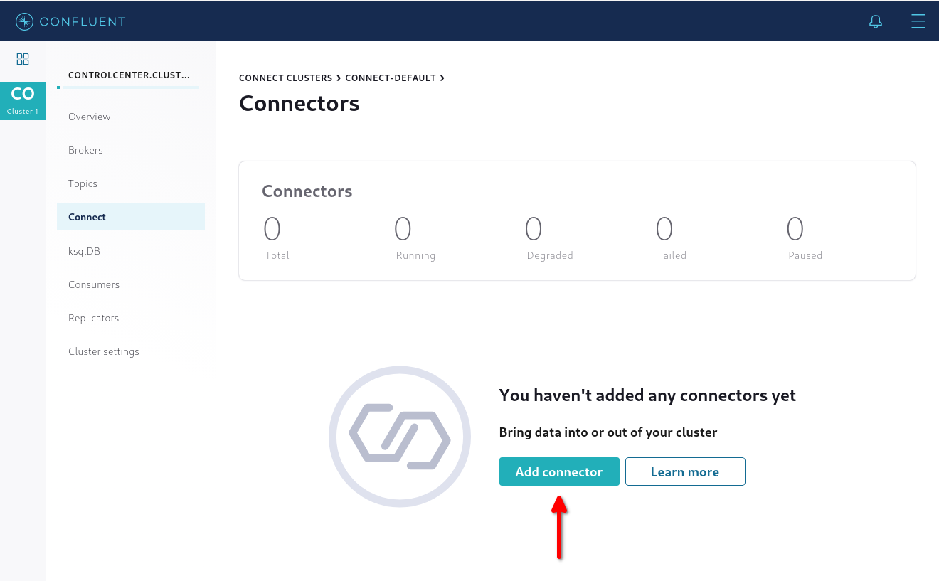 Confluent Control Center "Add connector"